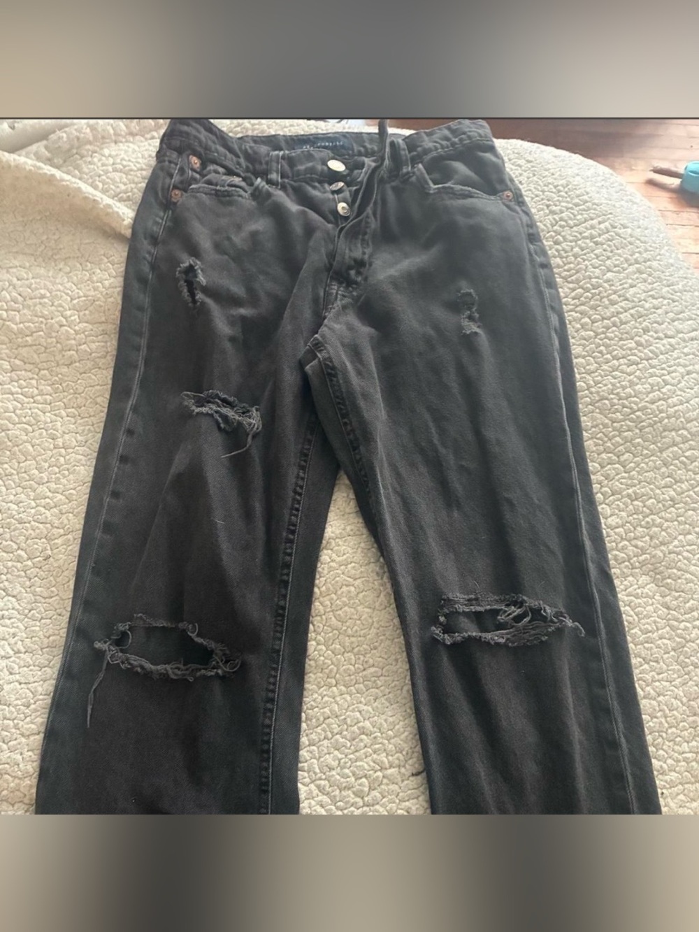Aeropostale Black 90s baggy Distressed Jeans